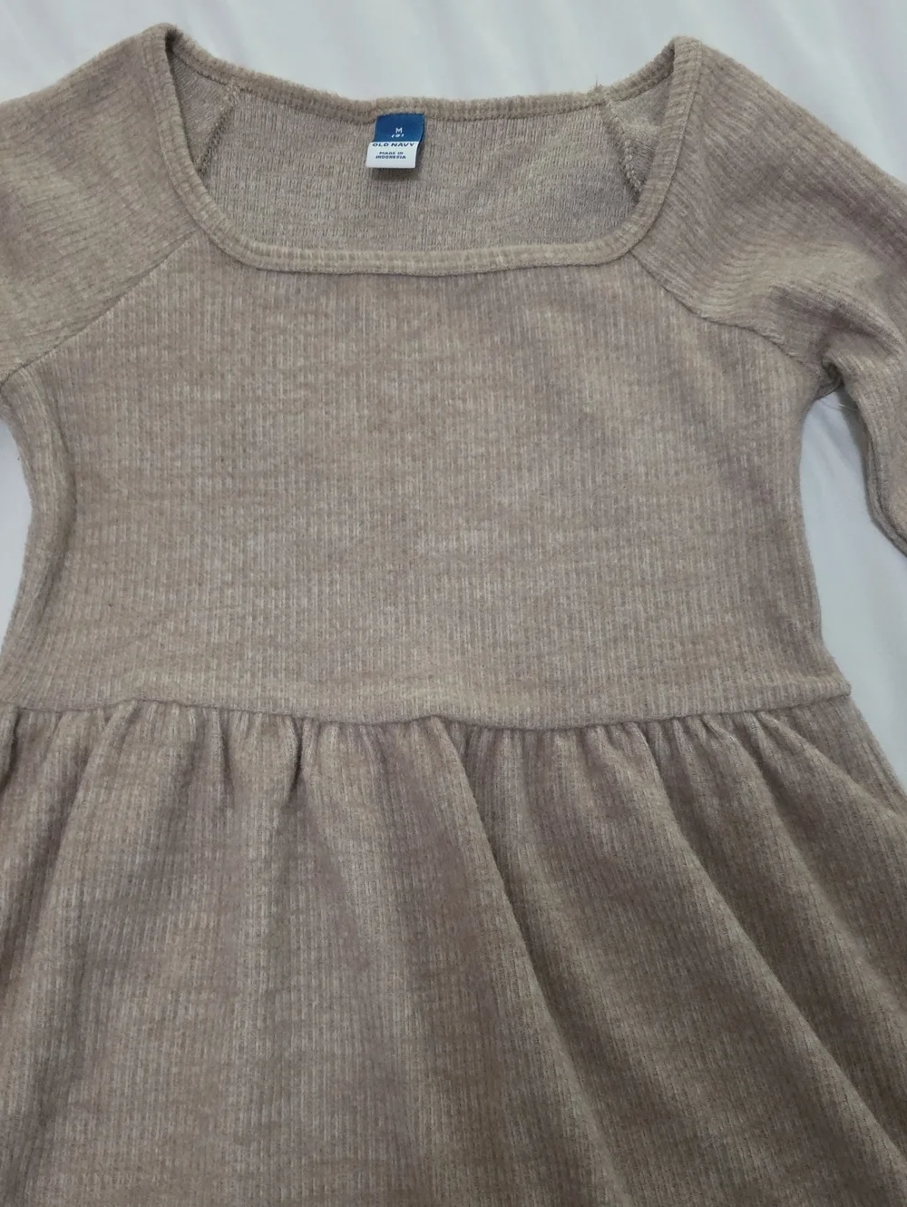 Old Navy Girls' Long Sleeve Knit Dress in Taupe
